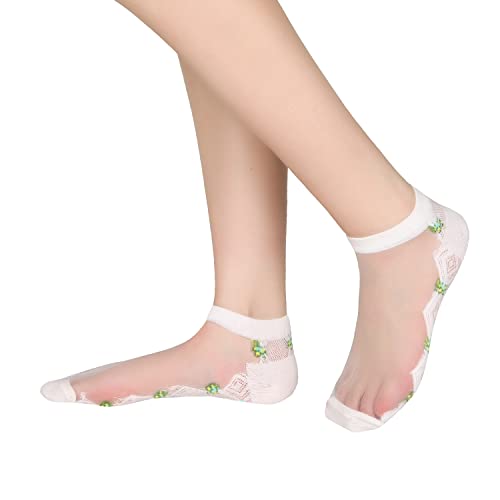 Benefeet Sox Womens Girls Sheer Socks Lace Mesh Ankle Socks Transparent See Through Short Sock Ultra Thin Nylon Summer Sock3