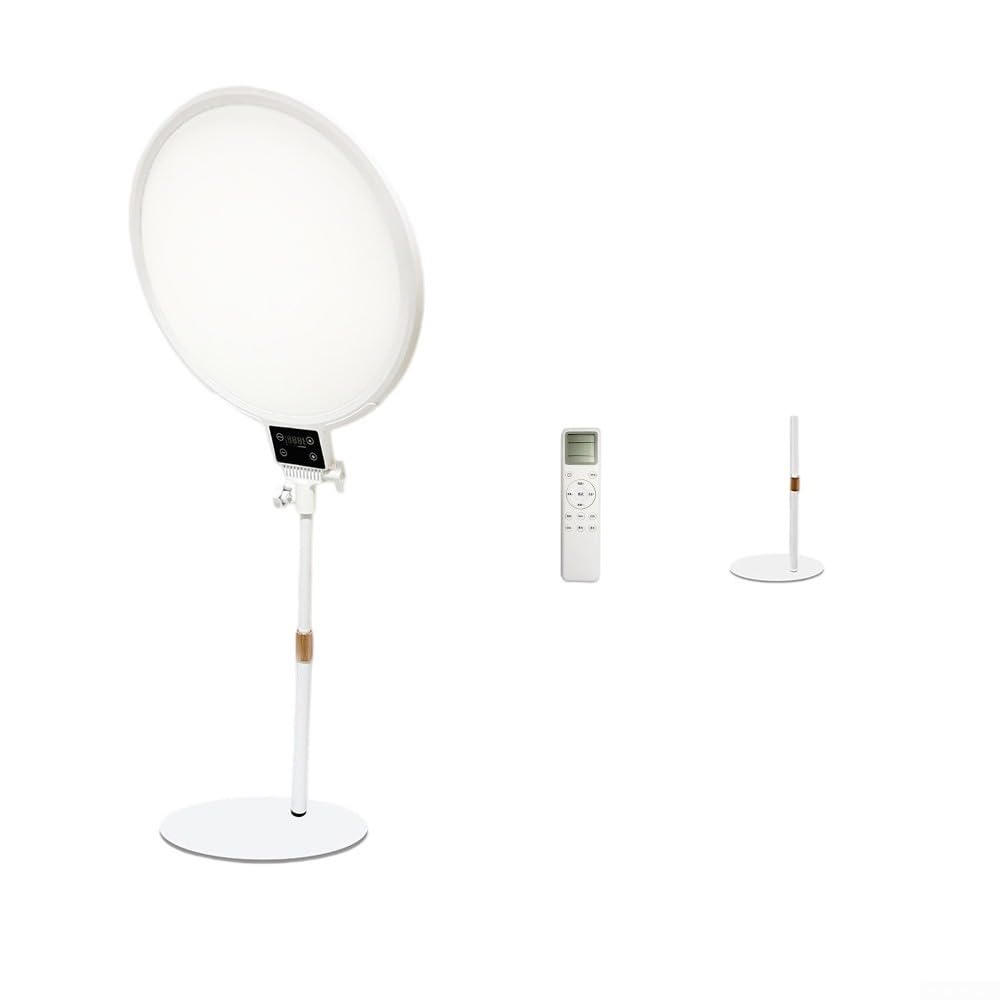 Luce ad anello video a LED con pannello morbido dimmerabile, schermo HD, regolazione dell'angolo, luce di riempimento professionale per streaming mobile, fotografia e video (bianco A)