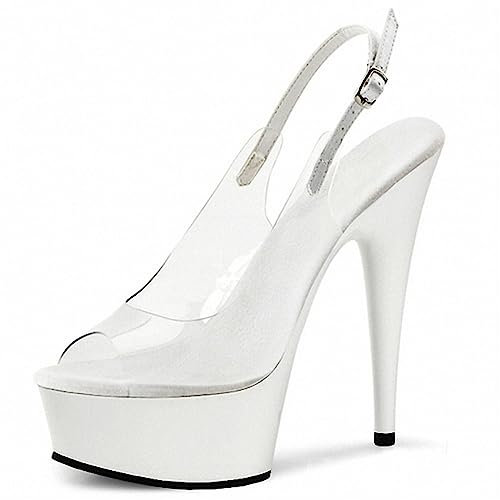 Talons hauts 15cm fins avec design bouche de poisson pour silhouettes élancées