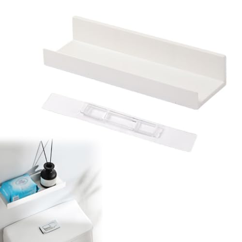 Kiuiom Estanterías Flotante Pared,Estanteria Pared Blanca Sin Taladrar,Autoadhesiva Repisa,Moderno Estante Flotante para Salón,Dormitorio,Baño,Oficina,Cocina Decoración,2 Piezas,27 * 8.5 * 5cm
