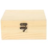ifundom Caja de Joyería Decorativa de Madera de Pino, Rectangular, Tamaño 16.5x13.7x7.8 Cm, Estuche de Almacenamiento Portátil para Joyas y Baratijas, Joyero Ligero para Uso Doméstico