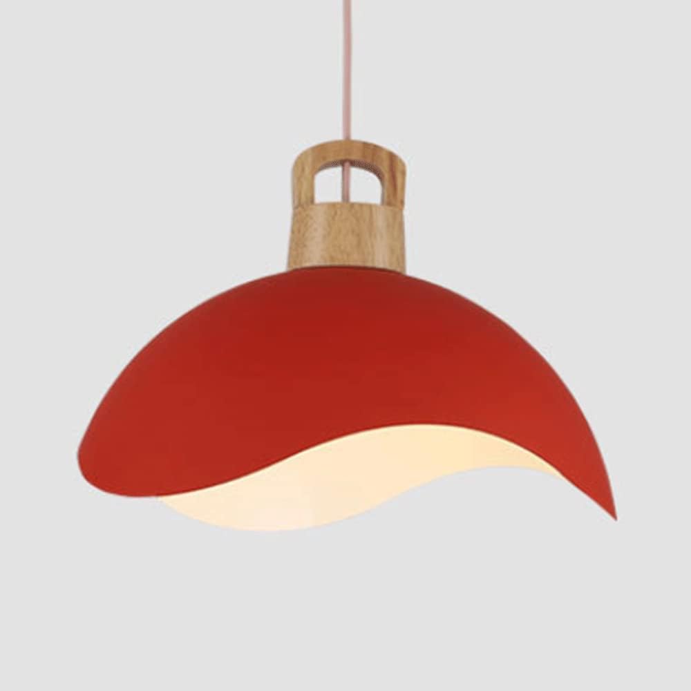 SIVAJI Simple Kitchen Island Hanging Light Macaron Semi-Circular Pendant Lights Fast Food Creative Ceiling Lighting Fixture with Wooden Handle Color Chandelier for Restaurants Office Light Bar Coffee