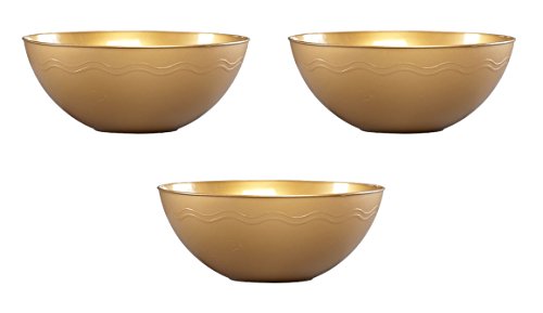 Hanna K Signature Collection 100 Ounce Gold Wave Bowl – Set of 3 Bowls
