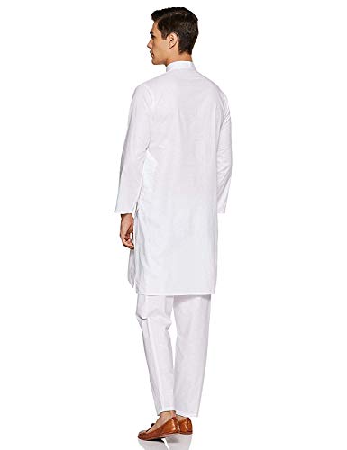 Men Cotton Kurta Pyjama Pajama Set Casual Regular Ethinic Wear Indian Dress White4