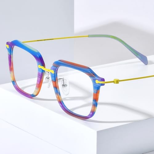 Image of FONEX Acetate Titanium Glasses Frame Men 2024 New Square Eyeglasses Spectacles Eyewear F85843