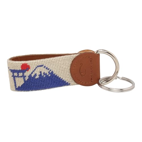 Image of Leather Hand-Stitched Needlepoint Key Fob or Key Chain