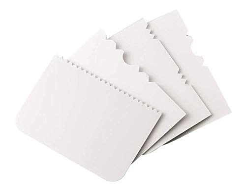 Bulfyss Side Scraper for Cake with Different Pattern Edge Cream Icing Fondant Cake Decorating Tools (Pack of 4, Made in India)