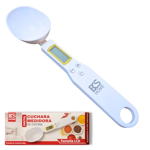 Cuchara Medidora Digital con Báscula 0,1-500 g, Balanza Cuchara de Alta Precisión Desmontable con Pantalla LCD, Cuchara Medidora Electrónica para Cocina con Unidades g/oz/gn/ct