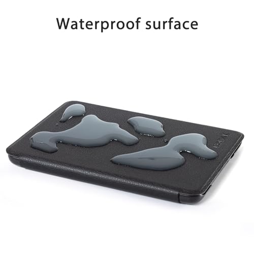 Image of CoBak Case for All New 6 Inch E-Reader 2024 and 2022 (11 Generation) - PU Leather Smart Cover, Auto Sleep and Wake, not Compatible with Kobo Clara,Black Pebbled