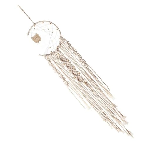 ノーブランド品 手編みフクロウ形ドリームキャッチャータペストリー壁掛け インテリア壁芸術装飾 ホームルーム用ハンドクラフト装飾品