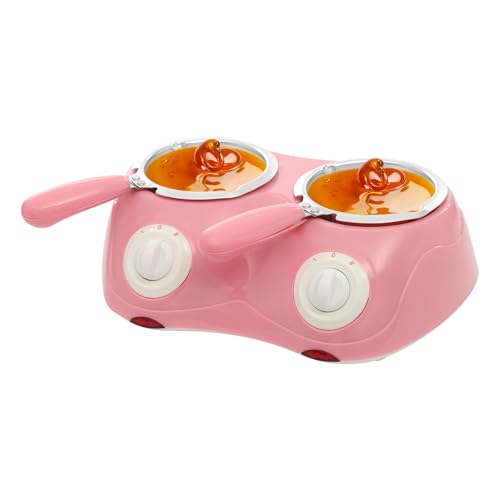 PDTHADP 110V Electric Chocolate Melting Pot 10.6 x 7.7 x 3in Electric Chocolate Warmer Melting Pot with Double Pots Mini Candy Melting Pots with 2 Gears Temperature for Coffee Shops Bakeries