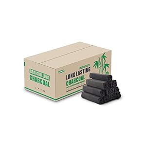 BGGWOLF Charcoal 100% Natural Blocky Charcoal Made from Bamboo, Green Healthy Burning Non-Toxic, Suitable for Family Dinner Party Outdoor Play for Barbecue，22lb