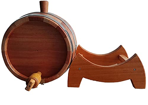 Barril De Carvalho 2 Litros Artesanal Aros Aço Inox