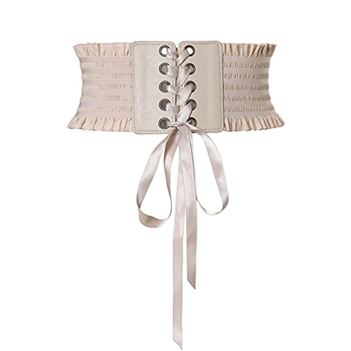 Familyhouse Ladies Tied Waspie Corset Waist Belt Elastic Wide Belt Dress Waistband Leather Belt