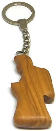 Olive Wood Praying Angel Key Ring Hand Carved in Bethlehem