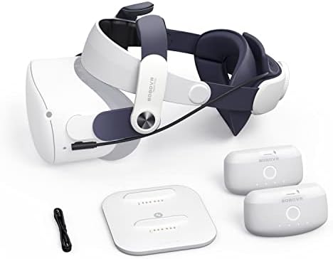 BOBOVR M2 Plus Head Strap Twin Battery Combo Accessories,Compatible with Quest 2,Dual Battery Pack + Magnetic Charging Dock