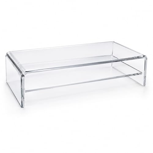 Semper Plastic Support d'Écran en Verre Acrylique Transparent - Rehausseur Exclusif avec Plateau Intermédiaire - Fabrication Allemande, 10 mm d'Épaisseur -...