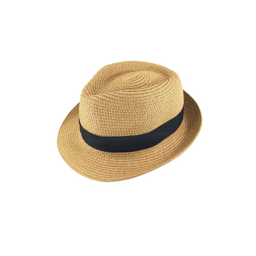 Unisex Boys and Girls Straw Hat for Spring and Stylish Sun Cap for Boy Girl Short Brim Sun Hat Khaki for Beach Outdoor Activities and