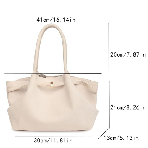 Makukke Faux Suede Tote Bag for Women, Hobo Handbag Women Vintage Shoulder Bag Purse for Work Office Travel4