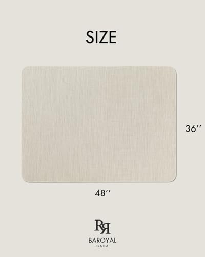 Image of Baroyal Office Chair Mat for Hardwood Floor Under Desk Computer Rolling Chair Mat for Wood /Tile Floor Non-Slip Heavy Duty Desk Rug PVC Plastic Hard Floor Protector 36 inch x 48 inch (Parchment)