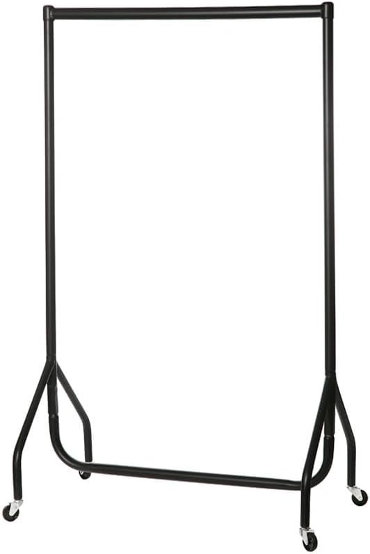 My Shopfittings Black Heavy-Duty Clothes Rail Hanging Rail with Wheels 2ft, 3ft, 4ft, 5ft, or 6ft wide AND 5ft High (3ft wide and 5ft high)