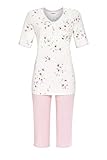 Ringella Damen Pyjama mit Caprihose rosa 54 1211243, rosa, 54
