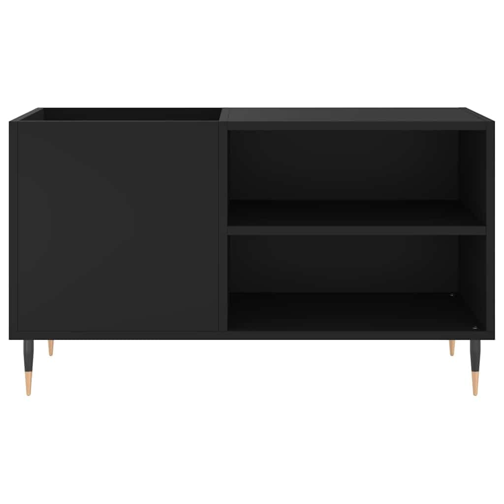 Armadio per dischi in legno, 85 x 38 x 48 cm, con gambe in ferro, spazioso per dischi in vinile, piastra superiore stabile per giradischi, credenza per soggiorno