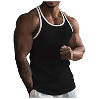 Uomo Palestra Canotta Sportive Traspirante Allenamento Tank Top Fitness Bodybuilding Palestra Canotte Stringer Senza Maniche Aderente Canottiera Elasticizzato Ad Asciugatura Rapida Vest (Nero, M)