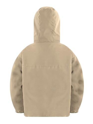 Boys Girls Full Zip Waterproof Hooded Jacket Stand Collar Windproof Outwear Coat for Athletic Hiking Camping4