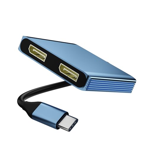 DisplayPort Splitter for Dual Monitors, 4K@60Hz USB C to Dual DisplayPort Splitter Adapter for...