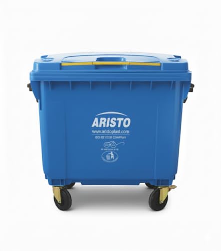 Image of Aristo Big Plastic Wheeled Dustbin with Lid 660 Litre Blue