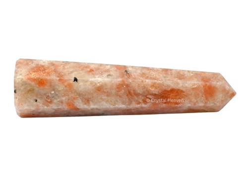 Image of Crystal Heaven Certified Sunstone Crystal Tower Obelisk Point for Chakra, Healing and Balancing - AAA Grade Original Certified Gemstone Agate for Reiki Meditation Yoga Spiritual (2-3 Inches)
