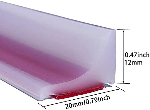Esufeir 78"/2M Clear Wet Room Floor Barrier,Silicone Shower Door Threshold Water Dam,Worktop Edging Water Retaining Seal Strip,Self-Adhesive Water Stopper for Kitchen Sink,Bathroom Floor,Shower Tray - Image 4