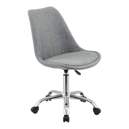 Image of Amazon Brand - Umi Height-Adjustable Modern Stylish Revolving Office Computer Study Desk Task Chair in Fabric with PU Cushion Ideal for Spa, Home, Medical, Gaming, in Grey Color