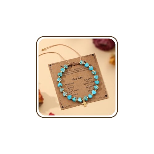 Crystals and Healing Stones Christian Jewelry, Cross Bracelets for Women Birthday Gifts for Women Friendship Turquoise Bracelet Religious Jewelry Turquoise Best Friend