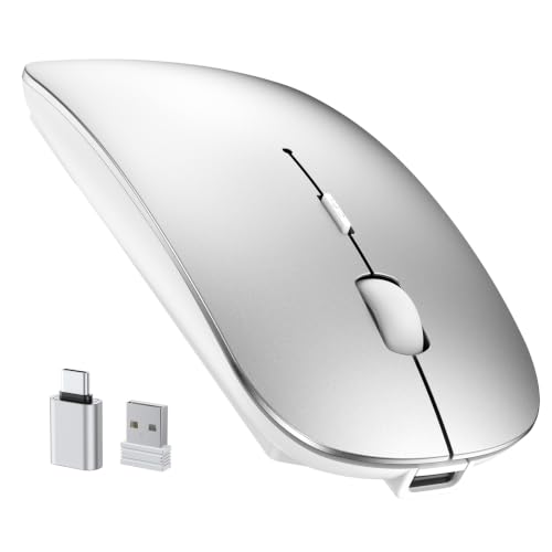 TECKNET Bluetooth Maus USB-C & USB-A, Slim Kabellose Maus mit 4 Tasten – Ansicht 1