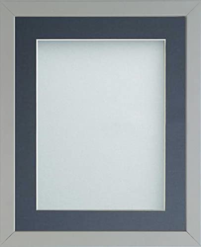 Frame Company Radcliffe Grey 24x18 with Light Blue BB and Dark Blue Mount for 18x12