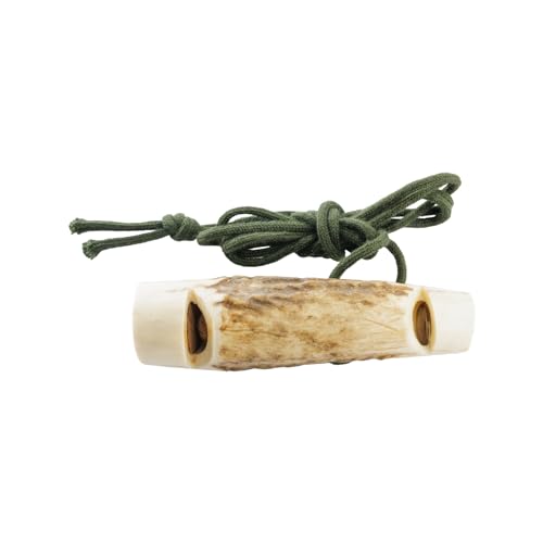 EURO HUNT Hundepfeife aus Hirschhorn, ca. 7 cm lang, Hundezubehör, Hundetraining, Doppeltonpfeife