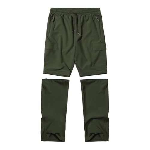 Boys Convertible Hiking Pants Kids Zip Off Scout Pants Youth Teen Boy Quick Dry Outdoor Fishing Waterproof Lightweight 4-18Y