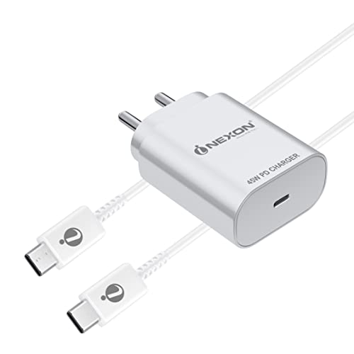 Image of 45W Fast Type-C Charger For Xiaomi Redmi Note 11T Pro+, Xiaomi Redmi Note 11 T Pro Plus Charger Original Adapter Like Wall Charger | Mobile Charger | Fast Charger | Superfast PD Charger Adater power Delivery Android USB Charger With 1 Meter USB Type C To Type-C Charging Data Cable (45 WATT, KT1, White)