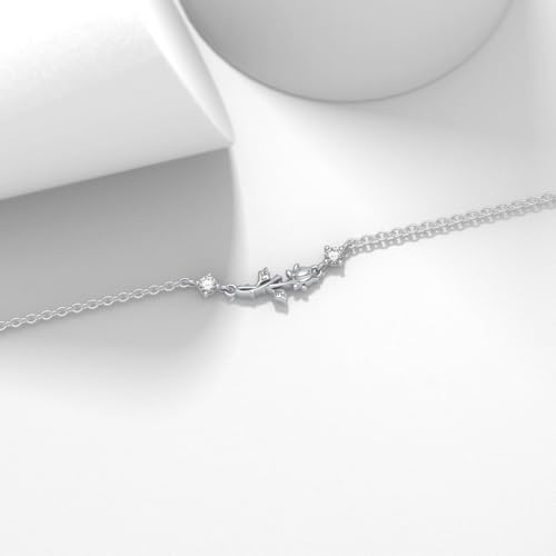 Diamond Rose Flower Bracelets for Women 925 Sterling Silver Rose Flower Bracelet Anniversary Birthday Christmas Gifts for Women Wife Girlfriend Mother3