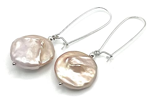 Boucles d'oreilles perles baroques roses en argent 925 anti-allergie