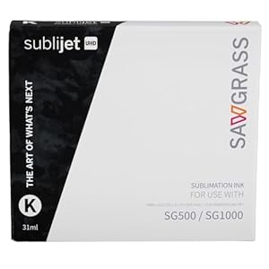 Sawgrass SubliJet – Cartucho de tinta de sublimación UHD – Negro – Tinta de alto rendimiento SG500 SG1000 Impresoras de sublimación – Tinta de gel de larga duración y alta viscosidad para impresiones
