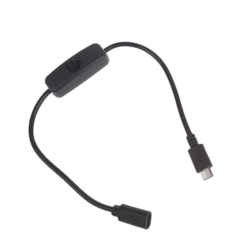QUEENYARD Cable micro USB, cable de extensión micro USB hembra a macho con interruptor de botón 501 para