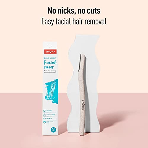 Sirona Face Razor for Women Facial Hair - Pack of 3 | Painless Facial Hair Removal | Eyebrow Shaper | For Eyebrows, Upper Lip, Forehead, Peach... - Image 3