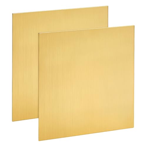 PH PandaHall 2pcs Plaque de Laiton Epaisseur 1mm Feuille de Laiton 100x100mm Feuilles de Plaques Film Attaché Aux Plaque Metal pour Bijoux, modélisme,...