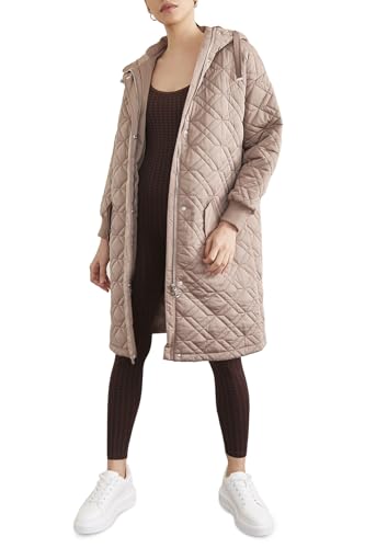 Amazon.com: Forever 21 Women's Quilted Hooded Longline