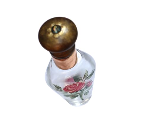 Elegant Hand-Painted Red Rose Glass Perfume Bottle - Refillable Vintage Decorative Accessory for Women’s Vanity - Image 5