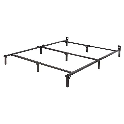 Amazon Basics 9-Leg Support Metal Bed Frame - Strong Support for Box Spring and Mattress Set - Tool-Free Easy Assembly - Queen Size Bed