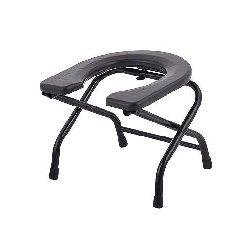 Colcolo Folding Toilet Seat Elderly Squat Toilet Seat Shower Chair Comfortable Washable Commodes Chair Toilet Chair Seat for Bathroom Adults Seniors, Height 30cm